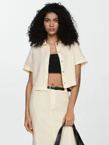 MANGO Women Linen Casual Shirt