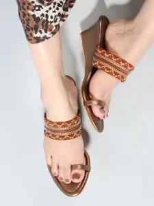 Sole Saga Textured Open Toe Wedge Heels