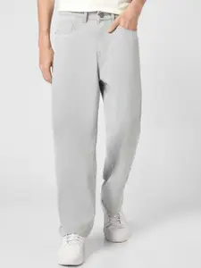 Urbano Fashion Men's Ice Grey Loose Baggy Fit Washed Jeans Non-Stretchable
