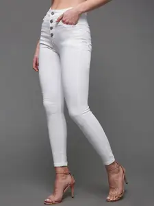 Miss Chase Clubbing Nights Women Skinny Fit High-Rise Clean Look Stretchable Cropped Jeans