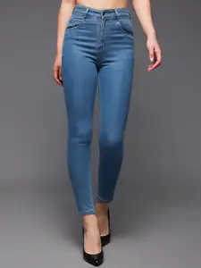 Miss Chase Go By Books Women Skinny Fit High-Rise Stretchable Cropped Denim Jeans