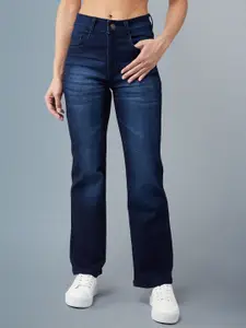 Miss Chase Women Wide Leg Light Fade Stretchable Jeans