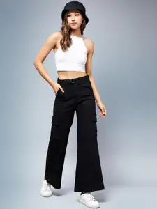 Miss Chase Daylight Stalkers Women Wide Leg High-Rise Clean Look Stretchable Jeans