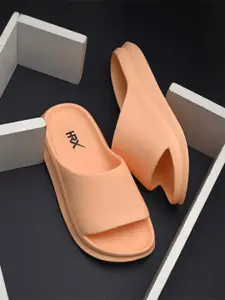 HRX by Hrithik Roshan Women Orange-Coloured Rubber Sliders
