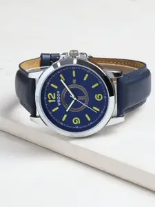 WROGN Men Brass Leather Bracelet Style Straps Analogue Multi Function Watch WRGN023D