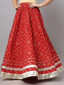 KALINI Printed Flared Maxi Skirt