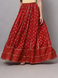 KALINI Printed Flared Maxi Skirt