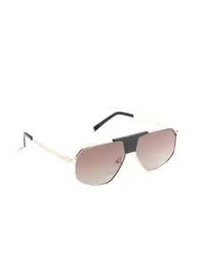 OPIUM Men Square Sunglasses with Polarised and UV Protected Lens OP-10131-C02-60-Gold