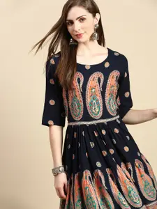 SHOWOFF V Women's Paisley Printed Empire Kurti