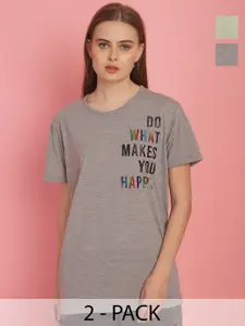 MACK JONNEY Women Pack Of 2 Printed Round Neck T-shirt