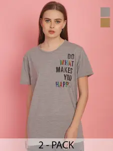 MACK JONNEY Women Pack Of 2 Round Neck T-shirt