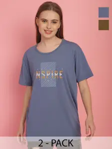 MACK JONNEY Women Pack Of 2 Printed Oversized T-shirts