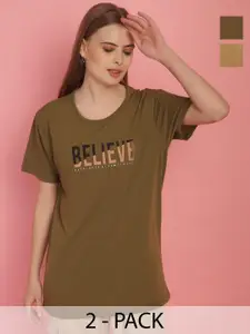 MACK JONNEY Women Pack Of 2 Printed Oversized T-shirt