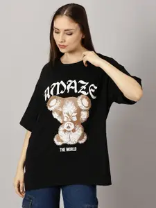 THE HOLLANDER Women Typography Printed T-shirt