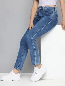 Levis Women 724 Straight Fit High-Rise Heavy Fade Stretchable Jeans