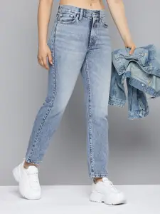 Levis Women Straight Fit Pure Cotton Heavy Fade Jeans