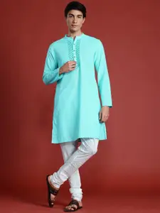 Anouk Mirror Embellished Pure Cotton Kurta Set