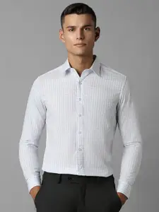 Louis Philippe Men Striped Slim Fit Pure Cotton Formal Shirt