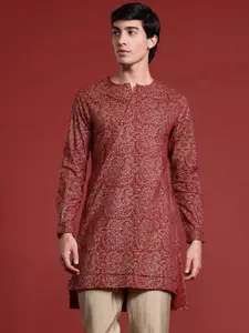 Anouk Tyohaar Collection Cotton Paisley Print High-Low Kurta