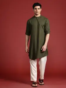 Anouk Roll-Up Sleeves Asymmetric Kurta