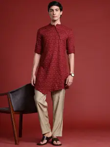 Anouk Tyohaar Collection Ethnic Motifs Print Asymmetric Kurta