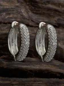 Kushal's Fashion Jewellery Rose Gold-Plated Zircon Embellished Bridal Circular Hoops