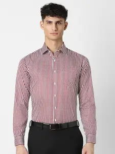 Van Heusen Men Striped Slim Fit Pure Cotton Formal Shirt