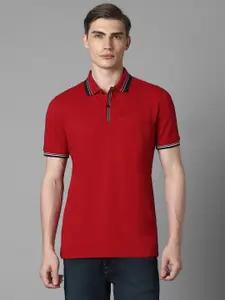 Louis Philippe Sport Men Solid Polo Collar Pure Cotton Slim Fit T-shirt