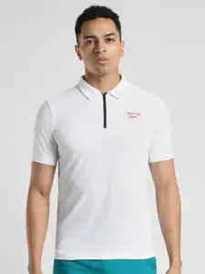 Reebok Men Solid Polo Collar Slim Fit T-Shirt