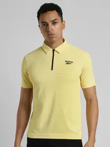 Reebok Men Solid Polo Collar Slim Fit T-Shirt