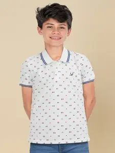 Allen Solly Junior Boys Geometric Printed Polo Collar T-shirt