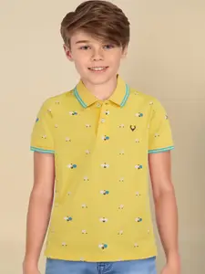 Allen Solly Junior Boys Conversational Printed Polo Collar T-shirt