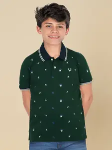 Allen Solly Junior Boys Conversational Printed Polo Collar T-shirt