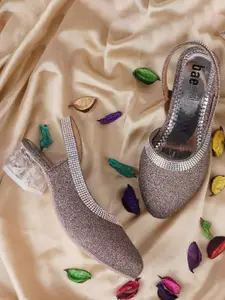 BAESD Girls Printed Party Block Peep Toes