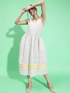 Oxolloxo Women Sleeveless Fit & Flare Midi Dress