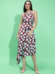 Oxolloxo Women Polka Dot Print A-Line Maxi Dress