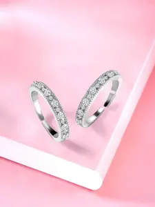 Peora Silver-Plated Cubic Zirconia Toe Rings