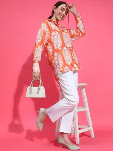 Oxolloxo Women Abstract Opaque Smart Casual Shirt