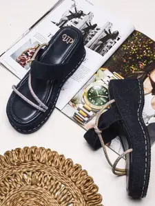 THE WHITE POLE Embellished Platform Heel Sandal