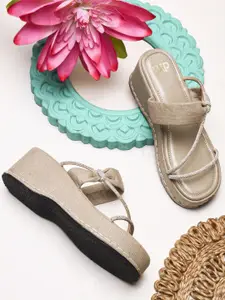 THE WHITE POLE Ethnic Flatform Pumps Heel Sandal