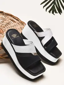 THE WHITE POLE Colourblocked Pumps Platform Heel Sandal