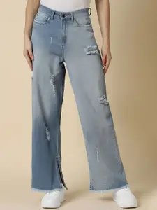 Allen Solly Woman Mildly Distressed Heavy Fade Jeans