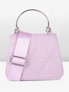 Fastrack Self Design Structured Satchel with Quilted Detail