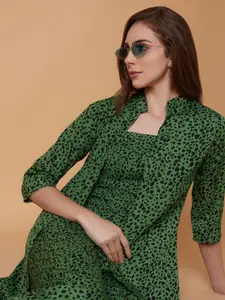 SHOWOFF Printed Basic Jumpsuit with Shrug