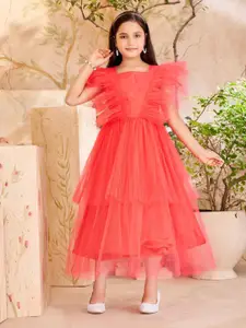 BAESD Flutter Sleeve Net Maxi Dress