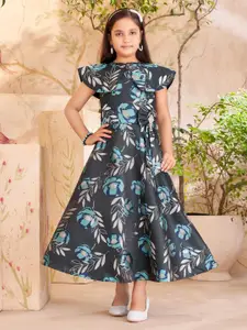 BAESD Floral Print Flutter Sleeve Maxi Dress