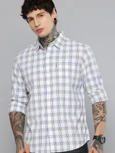 Levis Checked Slim Fit Seersucker Casual Shirt