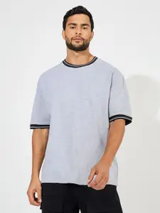 Styli Drop Shoulder Solid Sleeves Pure Cotton Oversized T-shirt