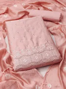 Peachmode Floral Embroidered Unstitched Dress Material