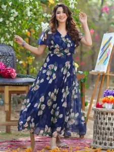 BAESD Floral Print Ruffled Fit & Flare Maxi Dress